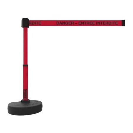 Banner Stakes PLUS Belt Barrier Set, inDANGER  ENTRE INTERDITEin, 15' Red PL4147